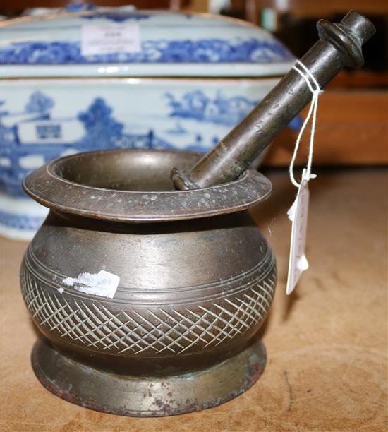 Bronze pestle and mortar